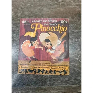 Disney Pinocchio vinyl‎ record vintage